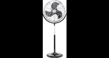 Sygonix FES-45A Staande ventilator 140 W (b x h) 54 cm x 130 cm Zwart, Zilver In hoogte verstelbaar, Oververhittingsbev