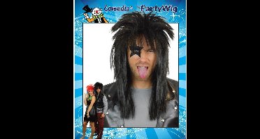 Witbaard Pruik Punk Synthetisch Zwart