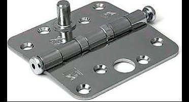 DULIMEX kogellagerscharnier met dievenpen ronde hoeken 76 x 76mm SKG** verzinkt staal