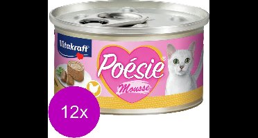 Vitakraft Poésie Mousse Blikje - Kattenvoer - Kip - 12 x 85 g