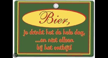 Paper dreams Metalen Slogan - Tekst bord met bier spreuk - 21 x 15 cm