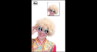 4x Pruik hippy blond
