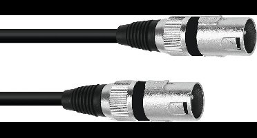 Omnitronic 3022075A XLR Adapterkabel [1x XLR-stekker 3-polig - 1x XLR-stekker 3-polig] 0.20 m Zwart