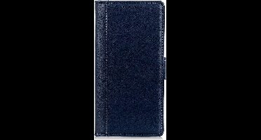 Shop4 - Nokia 1 Plus Hoesje - Wallet Case Grain Donker Blauw