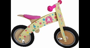 Kiddimoto Houten Loopfiets Bloemen