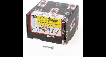 Kelfort Spaanplaatschroef platverzonken kop verzinkt pozidriv voldraad 4.0 x 25mm (Prijs per 200 stuks)