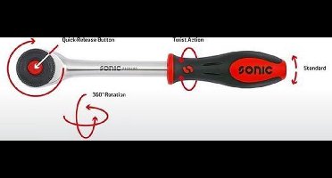 SONIC 3/8 ratel draaibare handgreep