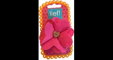 Grote bloem haarelastiek Vilt Roze - Lief Lifestyle