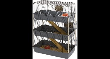 Ferplast Konijnenkooi Rabbit 100 Tris 99x51.5x151.5 cm Grijs Zwart