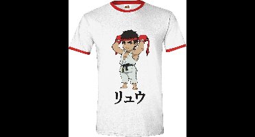Street Fighter - Chibi Ryu Ringer Men T-Shirt - White - XXL