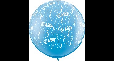 Qualatex - Megaballon Bedrukt Its A Boy Blauw 95 cm 1 stuks