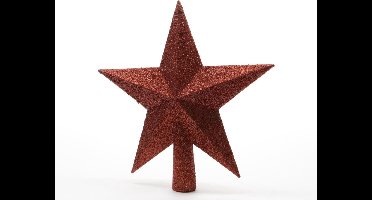 Piek plastic ster glitter diameter 19 cm kerstrood