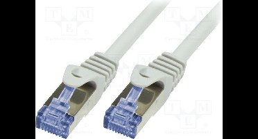 LogiLink CQ3102S RJ45 Netwerkkabel, patchkabel CAT 6A S/FTP 15 m Grijs Snagless, Vlambestendig, Afscherming totaal, Hal