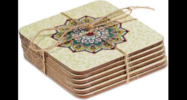Tea for One Mandala onderzetters groen (6 stuks)