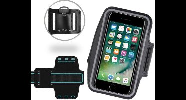 Hardloop Telefoonhouder Zwart - Universele Sportband Armband voor Telefoon tot 4.7 inch