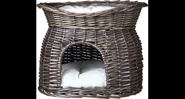 Kattenmand Trixie - Wilg Grijs - 2 Ligplaatsen, Uitneembare Kussens, 54x43x37 cm