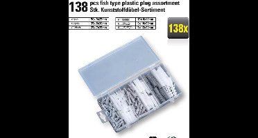 Kunststof plug-assortiment 138 st