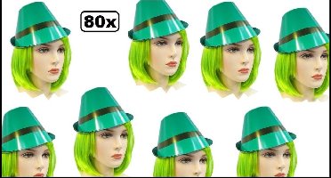80x Tiroler hoedjes groen karton