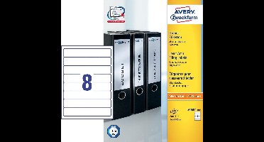 Avery Ordnerrugetiketten, wit, 192,0 x 34,0 mm, permanent klevend