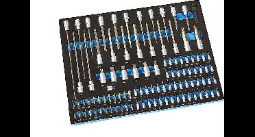 101 Delige Doppenset en Bitset Foam inlay voor Gereedschapswagen