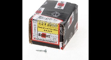 Kelfort Spaanplaatschroef platverzonken kop verzinkt T15 voldraad 3.5 x 20mm (Prijs per 200 stuks)