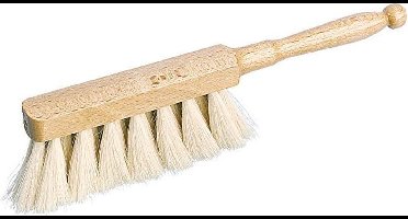 Tekening bezem hout met varkenshaar