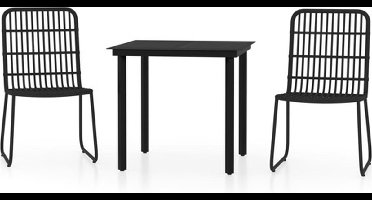 vidaXL - 3-delige - Tuinset - zwart