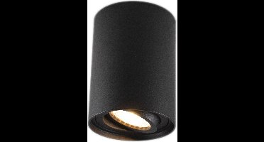 Opbouw spot armatuur zwart | 96 x 125mm | Kantelbaar | Rond | GU10 fitting