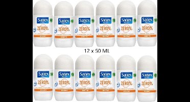 12x Sanex Deoroller Zero% Sensitive Skin 50 ml - Voordeelpakket