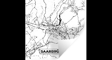 Muurstickers - Sticker Folie - Plattegrond - Saarbrücken - Kaart - Stadskaart - 30x30 cm - Plakfolie - Muurstickers Kinderkamer - Zelfklevend Behang - Zelfklevend behangpapier - Stickerfolie