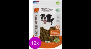 12x Biofood Meat Chunks Kip en Zalm - Mix Proteïne - Hondensnack - 200g
