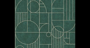 ART DECO TEGEL BEHANG | Gemarmerd Design - opaalgroen goud - A.S. Création My Home My Spa