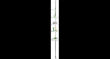 Telescopisch doucherek uit chroom, verstelbaar 155 - 320 cm met extra handdoekrek