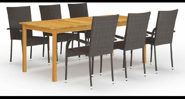 vidaXL - 7-delige - Tuinset - bruin