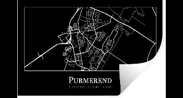 Muurstickers - Sticker Folie - Plattegrond - Purmerend - Kaart - Stadskaart - 30x20 cm - Plakfolie - Muurstickers Kinderkamer - Zelfklevend Behang - Zelfklevend behangpapier - Stickerfolie