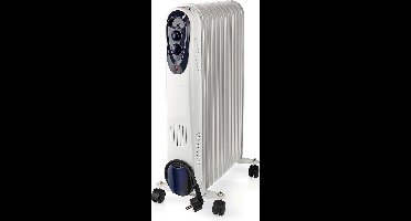 Nedis Mobiele Olieradiator | 1000 / 1500 / 2500 W | 11 Vinnen | Instelbare thermostaat | 3 Warmte Standen | Omvalpreventie | Wit
