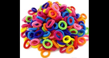 *** 200 stuks - Kleurenmix Kleine Haarelastiekjes - Trendy Kleuren - Gekleurde Haar Elastiekjes - Elastiekjes Voor Meisjes - Haarbandjes Kinderen - Baby's - van Heble® ***