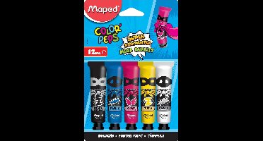 Maped plakkaatverf Color'Peps, 12 ml, 5 tubes op blister