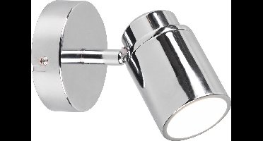 LED Wandspot - Trion Artion - GU10 Fitting - Spatwaterdicht IP44 - Rond - Mat Chroom - Aluminium