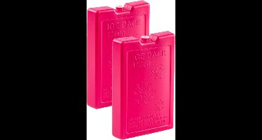 Plasticforte Koelelementen van 1000 gram - 8x stuks - roze - 22 x 14.5 x 3.5 cm - voor koeltas en koelbox