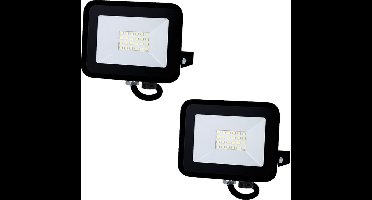 LED bouwlamp zwart - Voordeelset 2 stuks - 20W - 1600 lumen - Met beugel