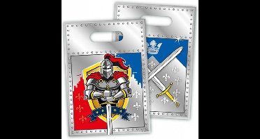 Feestzakjes Ridder thema - 16x - 23 x 17 cm - plastic - kinderfeestje - uitdeelzakjes - Cadeauzakjes/Snoepzakjes