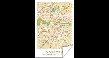 Poster Dorsten - Plattegrond - Kaart - Stadskaart - Vintage - 20x30 cm