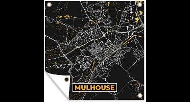 Tuinposters Stadskaart – Mulhouse - Plattegrond – Kaart – Frankrijk - 50x50 cm - Tuindoek