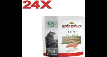 Almo Nature HFC - Kattenvoer - Maaltijdzakje Kip & Garnaal - 24x55gr