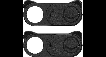 kwmobile camera cover 2x set - Camera schuifje voor laptop, telefoon of tablet - Webcam cover in zwart