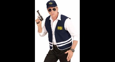 Politie FBI verkleedset - 1x - zwart/wit - gilet/pet - volwassenen - Politie verkleedkleding kostuums M/L
