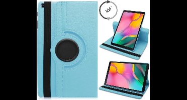 Hoes Geschikt voor Samsung Galaxy Tab S6 lite (2022 / 2021) Hoes - 360 graden draaibare tablethoes - Licht blauw