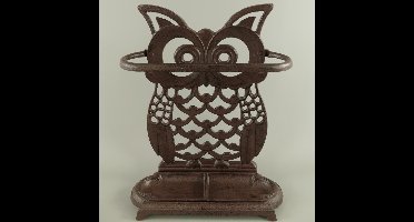 MadDeco - gietijzeren - paraplubak - Uil - bruin