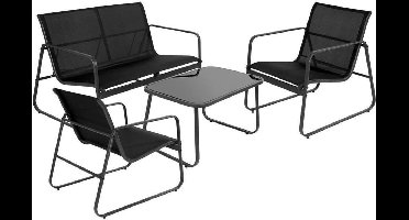 Nampook Tuin meubelset 4dlg / loungeset - zwart